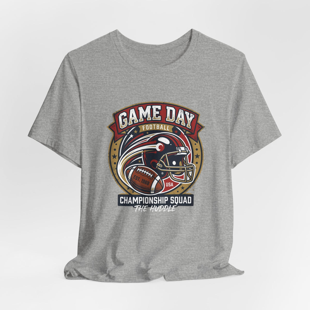 Game Day Football T-Shirt – "Championship Squad" Helmet & Ball Design