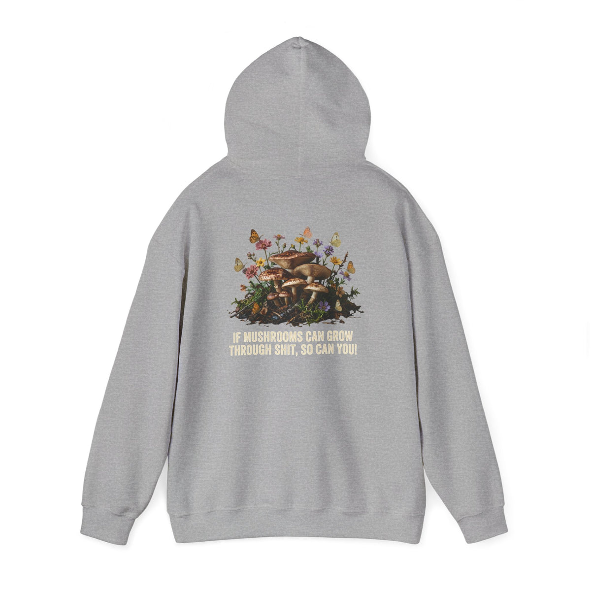 Hoodie - 'Bloom Sympathy' Floral Skull Graphic Hooded Sweatshirt