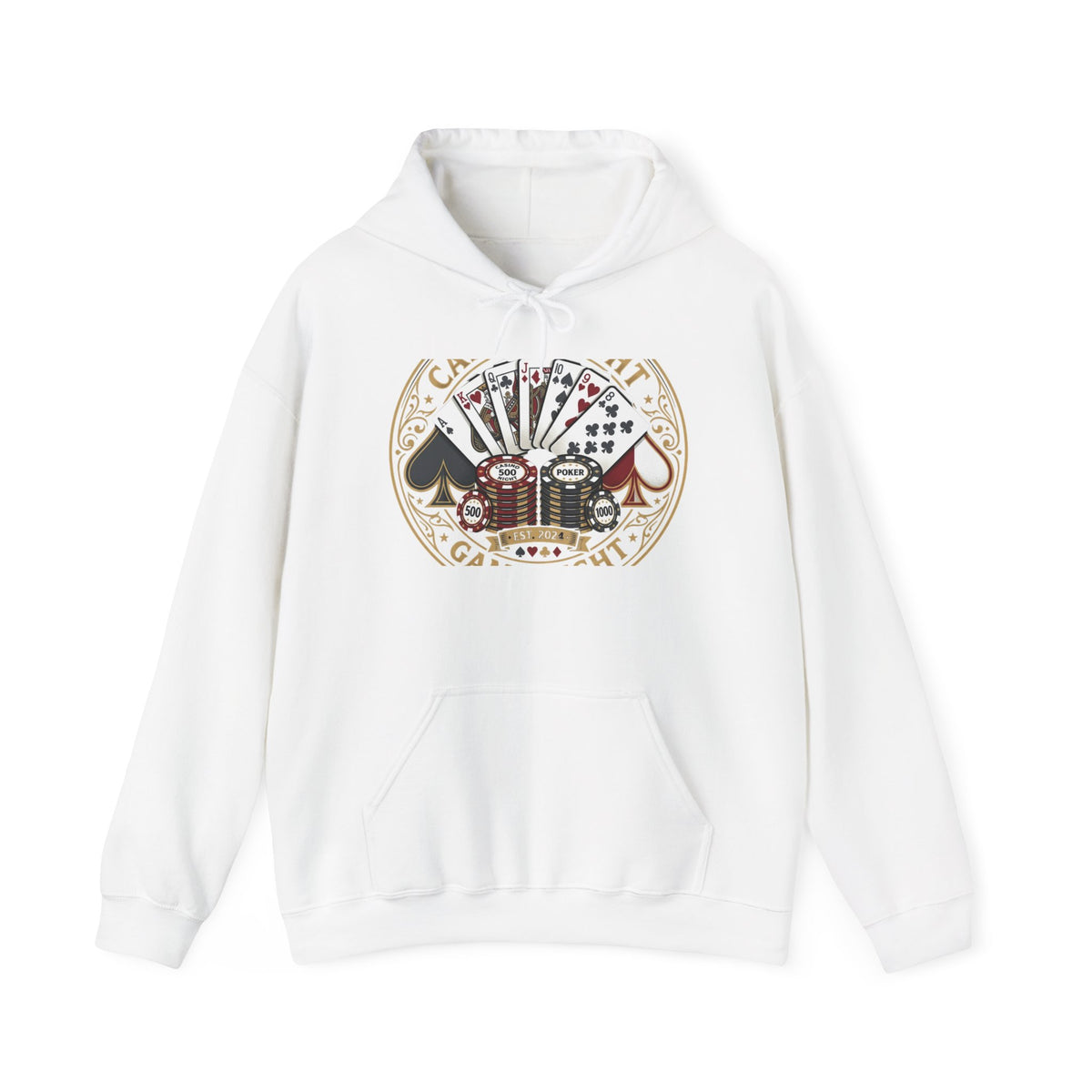 Gambling Royale Hoodie — Vintage Casino Cards, Dice & Chips Graphic