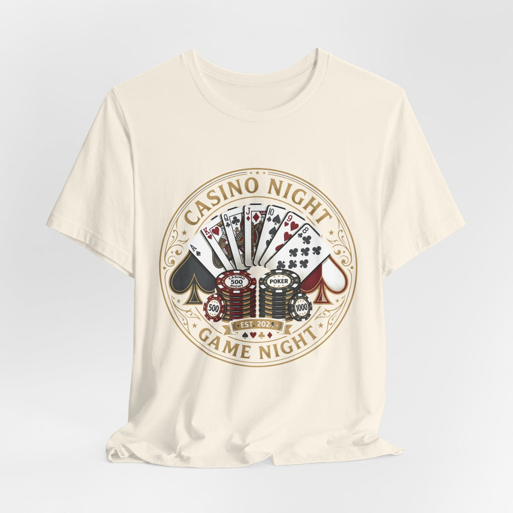 Casino Night Game Tee — Poker Chips & Cards Graphic T-Shirt