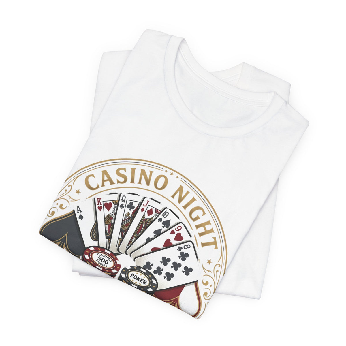 Casino Night Game Tee — Poker Chips & Cards Graphic T-Shirt