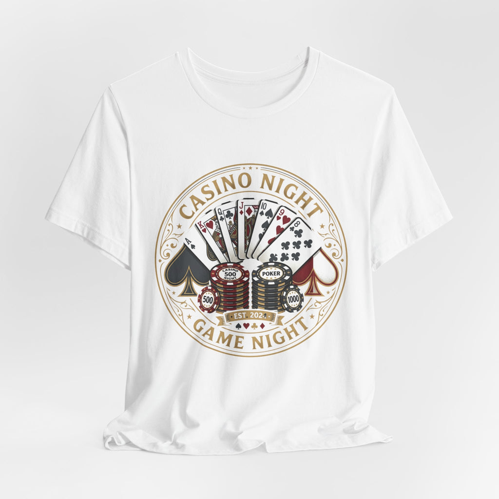Casino Night Game Tee — Poker Chips & Cards Graphic T-Shirt