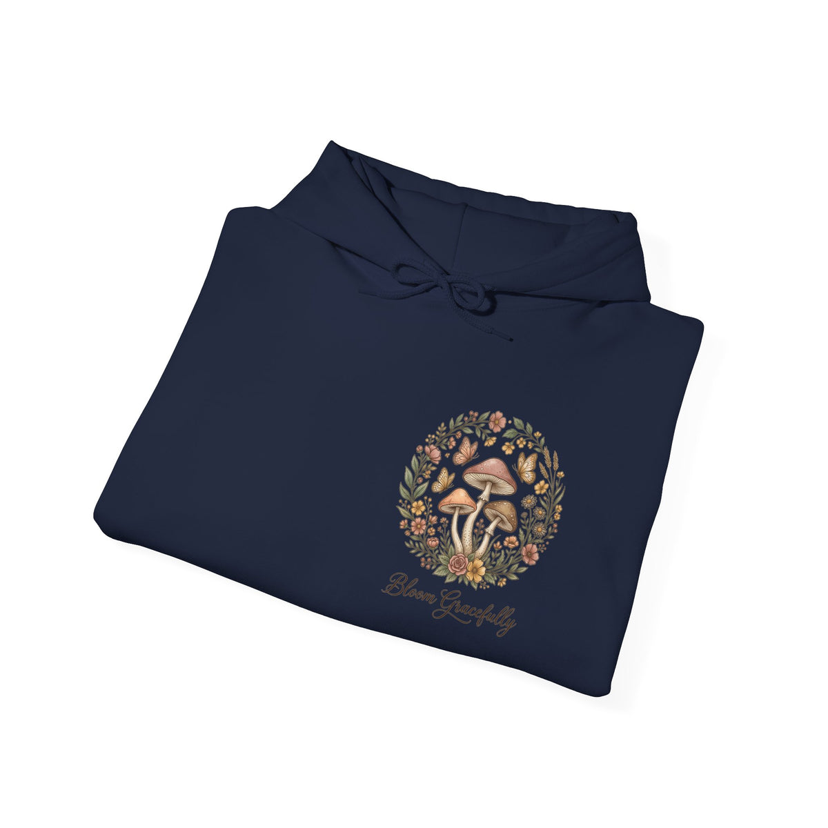 Hoodie - 'Bloom Sympathy' Floral Skull Graphic Hooded Sweatshirt