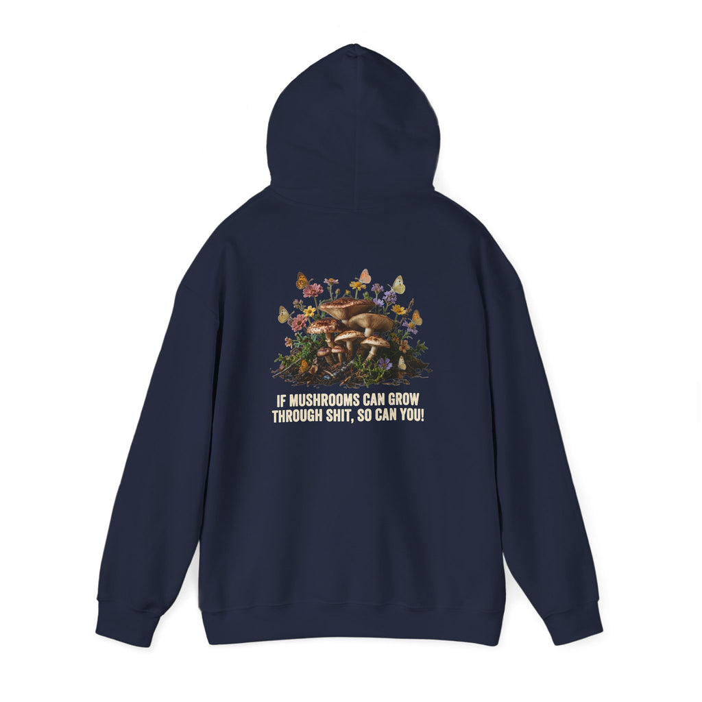 Hoodie - 'Bloom Sympathy' Floral Skull Graphic Hooded Sweatshirt