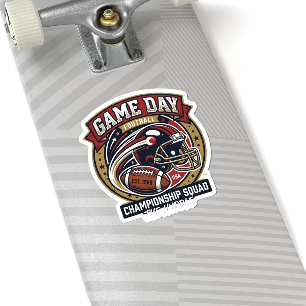 Game Day Football Kiss-Cut Sticker — Championship Squad Helmet Design