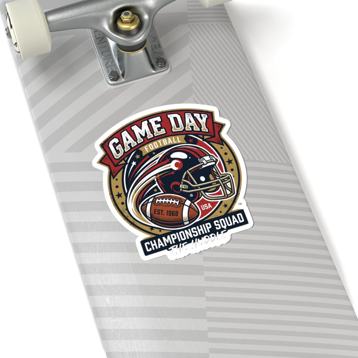 Game Day Football Kiss-Cut Sticker — Championship Squad Helmet Design