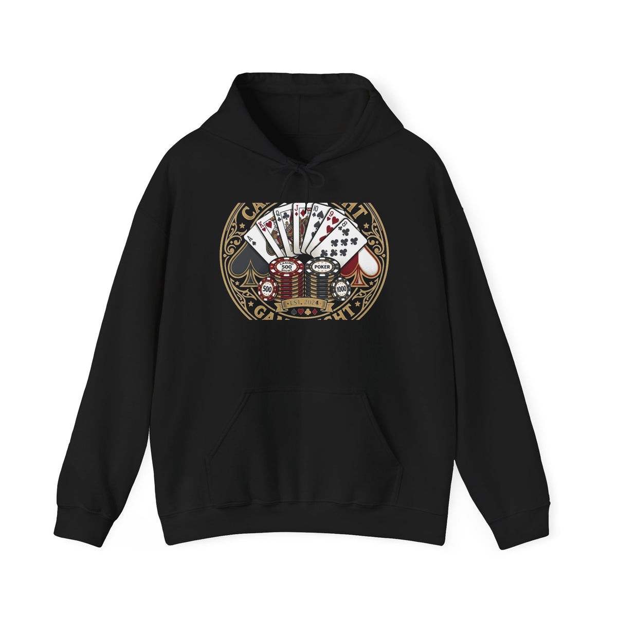 Gambling Royale Hoodie — Vintage Casino Cards, Dice & Chips Graphic