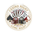 Casino Night Game Night Sticker — Poker Chips & Playing Cards Kiss-Cut Sticker