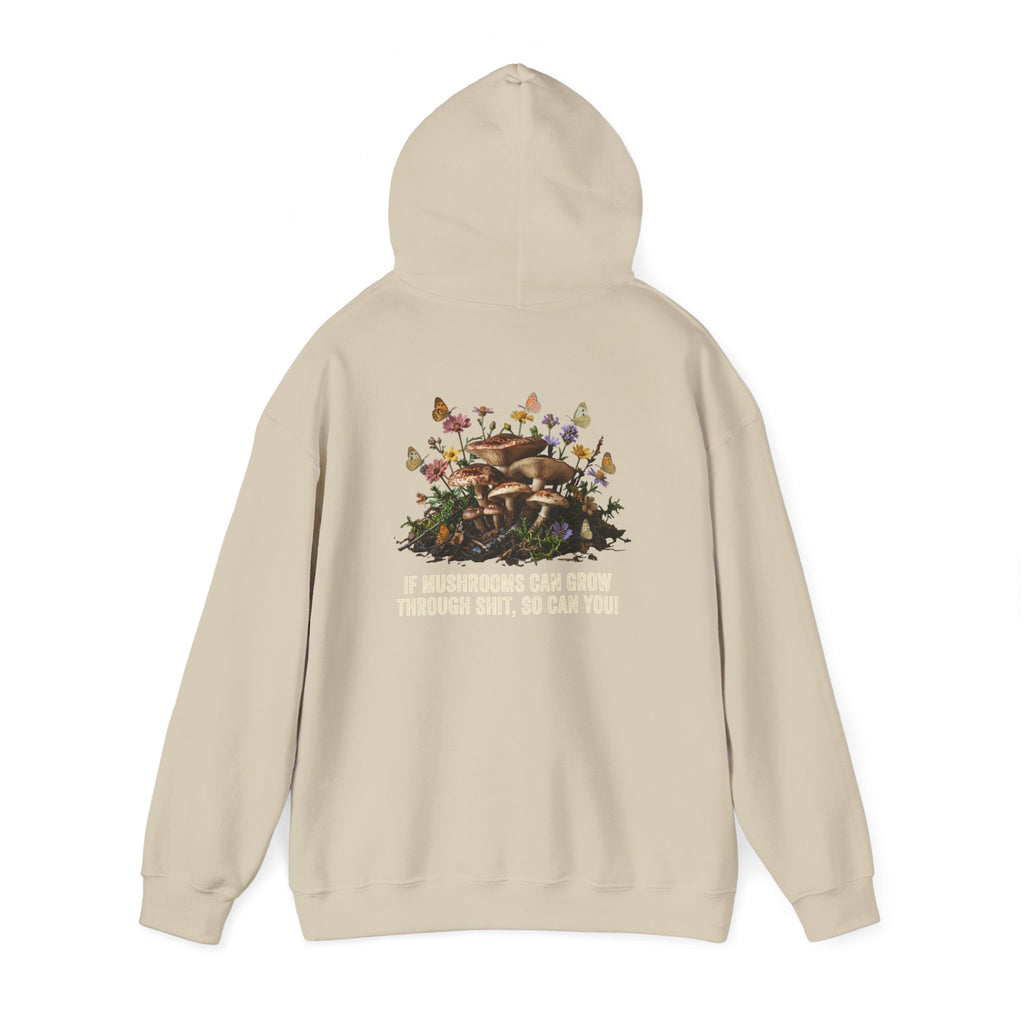 Hoodie - 'Bloom Sympathy' Floral Skull Graphic Hooded Sweatshirt