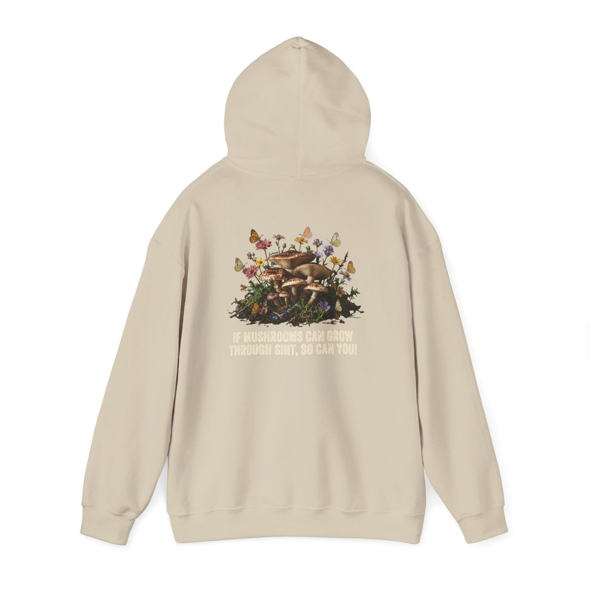 Hoodie - 'Bloom Sympathy' Floral Skull Graphic Hooded Sweatshirt