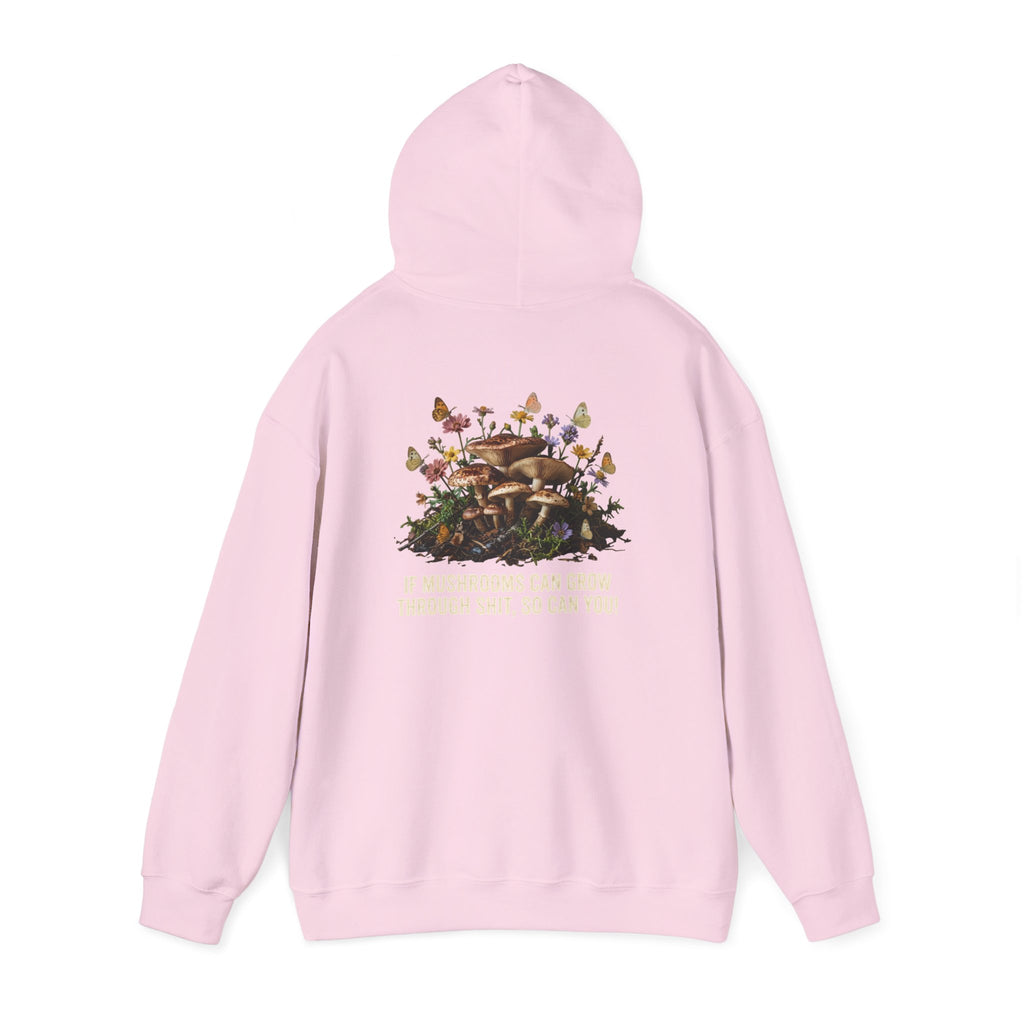 Hoodie - 'Bloom Sympathy' Floral Skull Graphic Hooded Sweatshirt