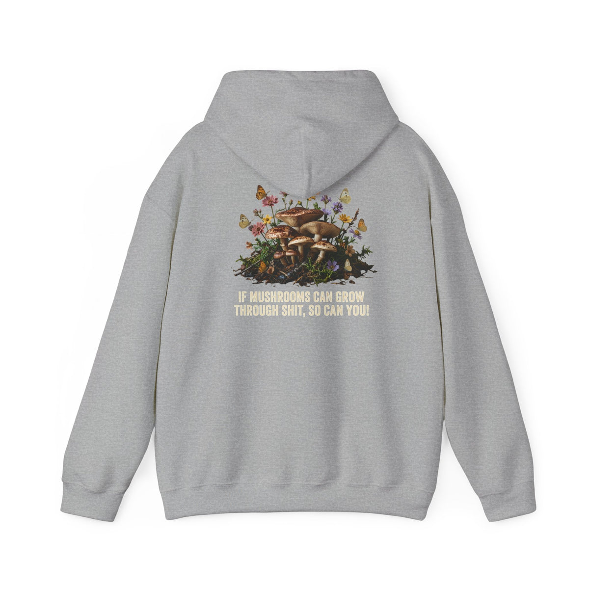 Hoodie - 'Bloom Sympathy' Floral Skull Graphic Hooded Sweatshirt