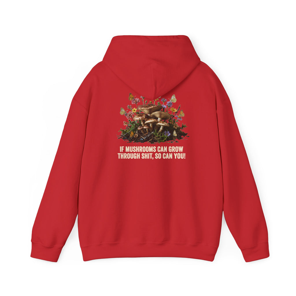 Hoodie - 'Bloom Sympathy' Floral Skull Graphic Hooded Sweatshirt