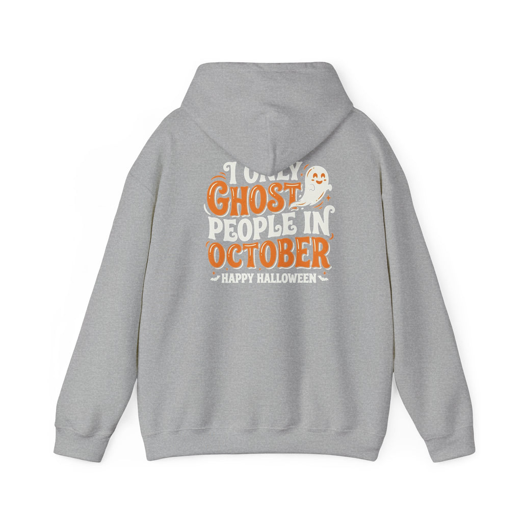 Ghost October Hoodie – Halloween Pumpkin Ghost Graphic Sweatshirt