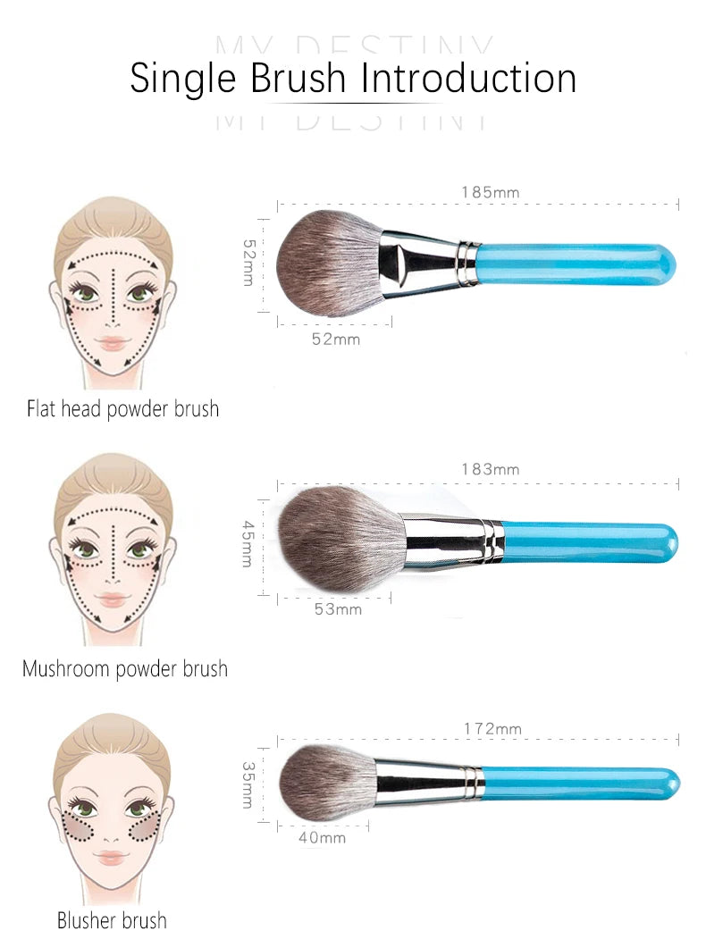 Makeup Brushes Set 13pcs with Leather Bag Foundation Powder Blush Eyeshadow Eyebrow Brush Soft Hair Cosmetic Makeup Tool