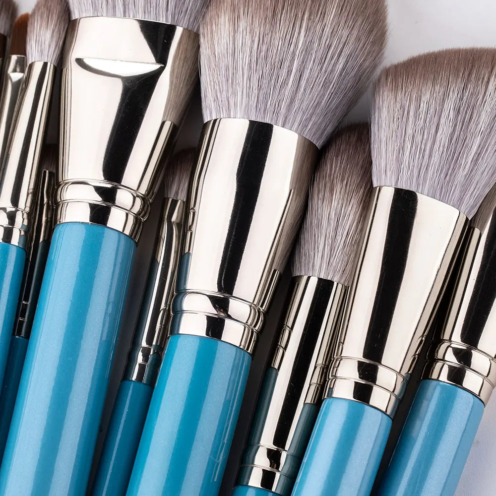 Makeup Brushes Set 13pcs with Leather Bag Foundation Powder Blush Eyeshadow Eyebrow Brush Soft Hair Cosmetic Makeup Tool