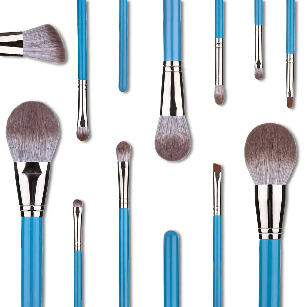 Makeup Brushes Set 13pcs with Leather Bag Foundation Powder Blush Eyeshadow Eyebrow Brush Soft Hair Cosmetic Makeup Tool