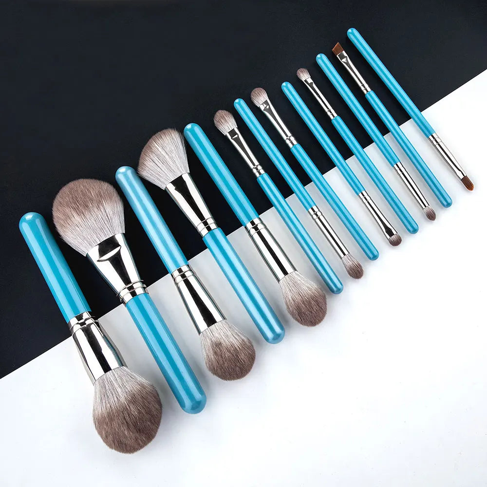 Makeup Brushes Set 13pcs with Leather Bag Foundation Powder Blush Eyeshadow Eyebrow Brush Soft Hair Cosmetic Makeup Tool