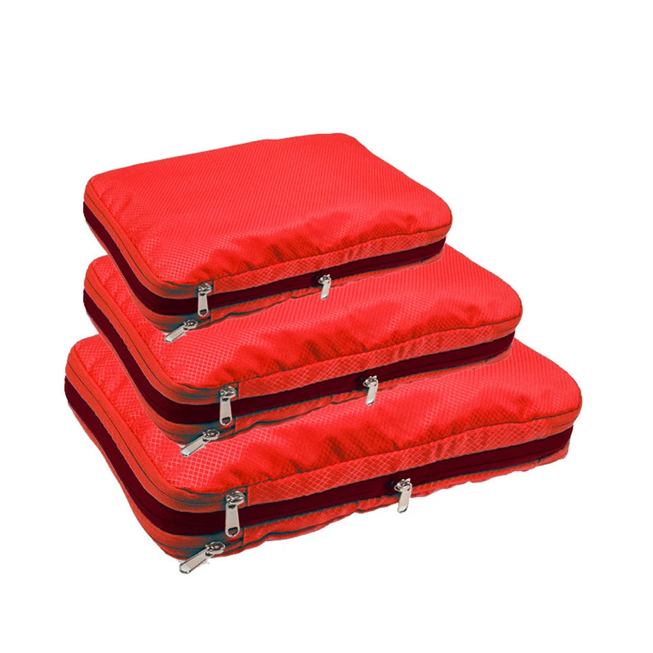 Packing Cubes For Travel Double Compression Pouch Luggage Organizer Storage Bags Large Capacity/Waterproof With Sturdy Zipper