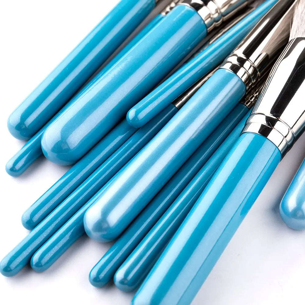 Makeup Brushes Set 13pcs with Leather Bag Foundation Powder Blush Eyeshadow Eyebrow Brush Soft Hair Cosmetic Makeup Tool