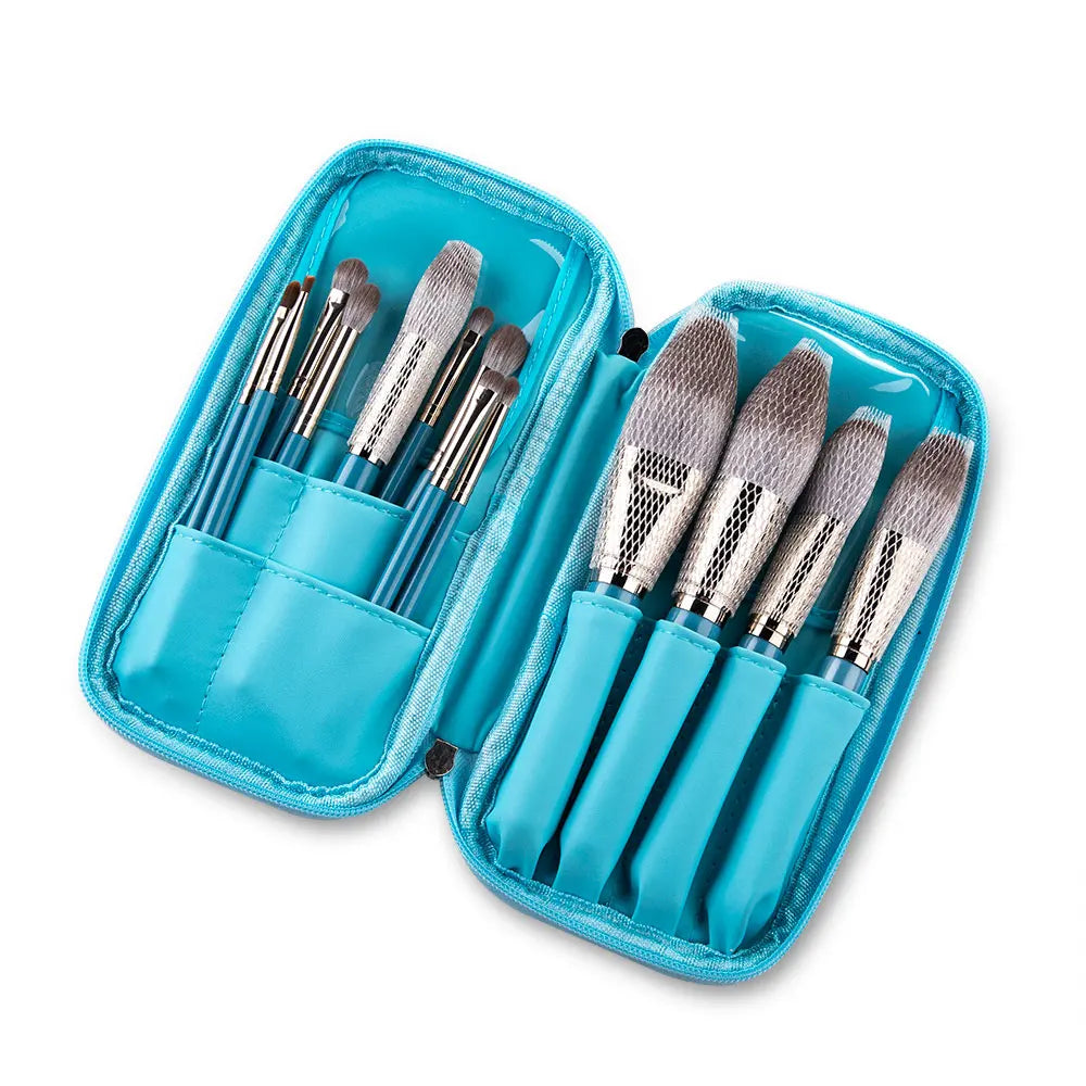 Makeup Brushes Set 13pcs with Leather Bag Foundation Powder Blush Eyeshadow Eyebrow Brush Soft Hair Cosmetic Makeup Tool