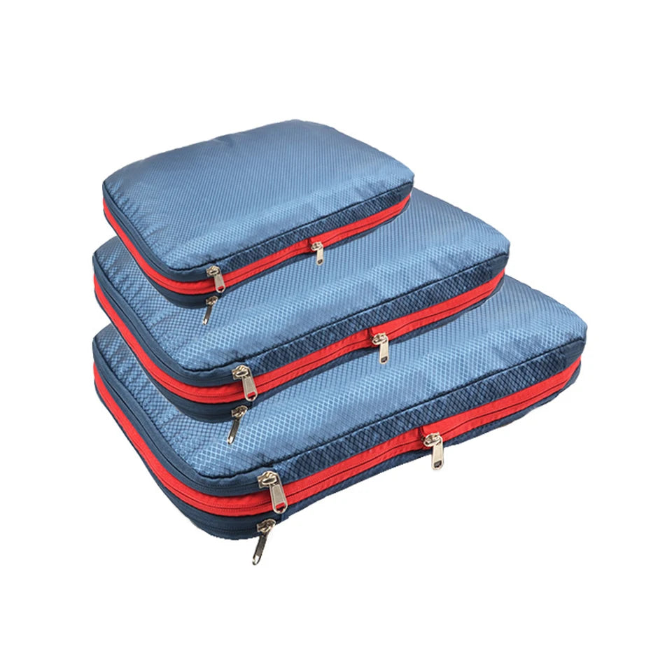 Packing Cubes For Travel Double Compression Pouch Luggage Organizer Storage Bags Large Capacity/Waterproof With Sturdy Zipper