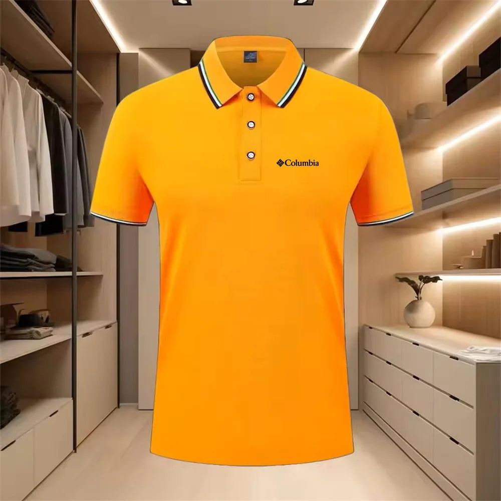 Men'S Casual Short Sleeve Polo Shirt with Print Striped Color Block Design Sporty Style Collared Golf Shirt for Summer