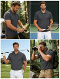 MAGCOMSEN Mens Polo Shirts Short Sleeve Quick Dry Breathable Pique Golf Shirt Tactical Collared Casual Work Shirt