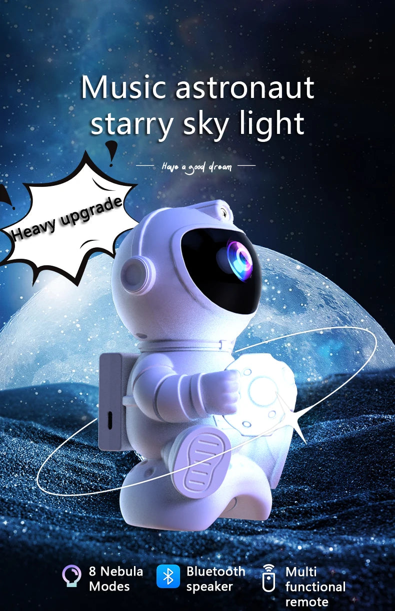 Astronaut Galaxy Projector Star and Moon Night Light Projector Bluetooth Remote Timer 360°Adjustable Angle for Bedroom Kids Gift