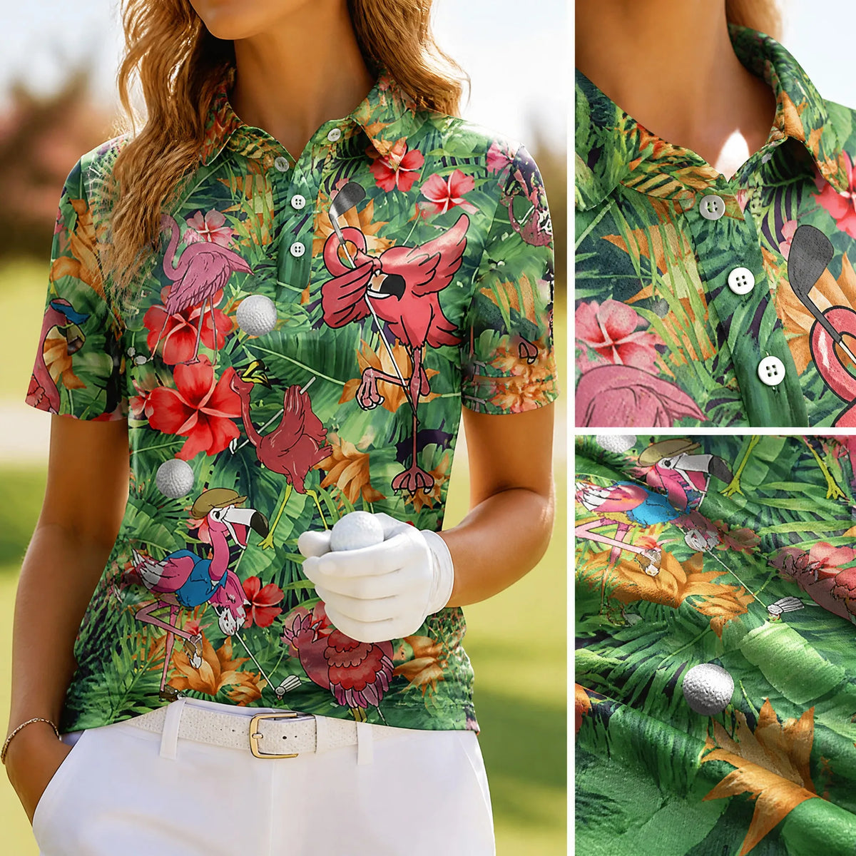 2026 Summer Golf Shirt Short Sleeve Collared Shirt New Women's Polo Shirt Printed Work Sports Casual Women's T-Shirt Top