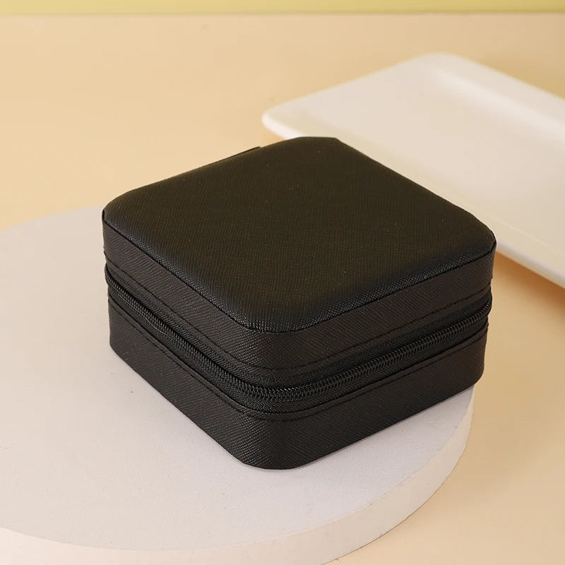 Portable Jewelry Storage Box Travel Organizer Jewelry Case Leather Storage Earrings Necklace Ring Jewelry Organizer Display