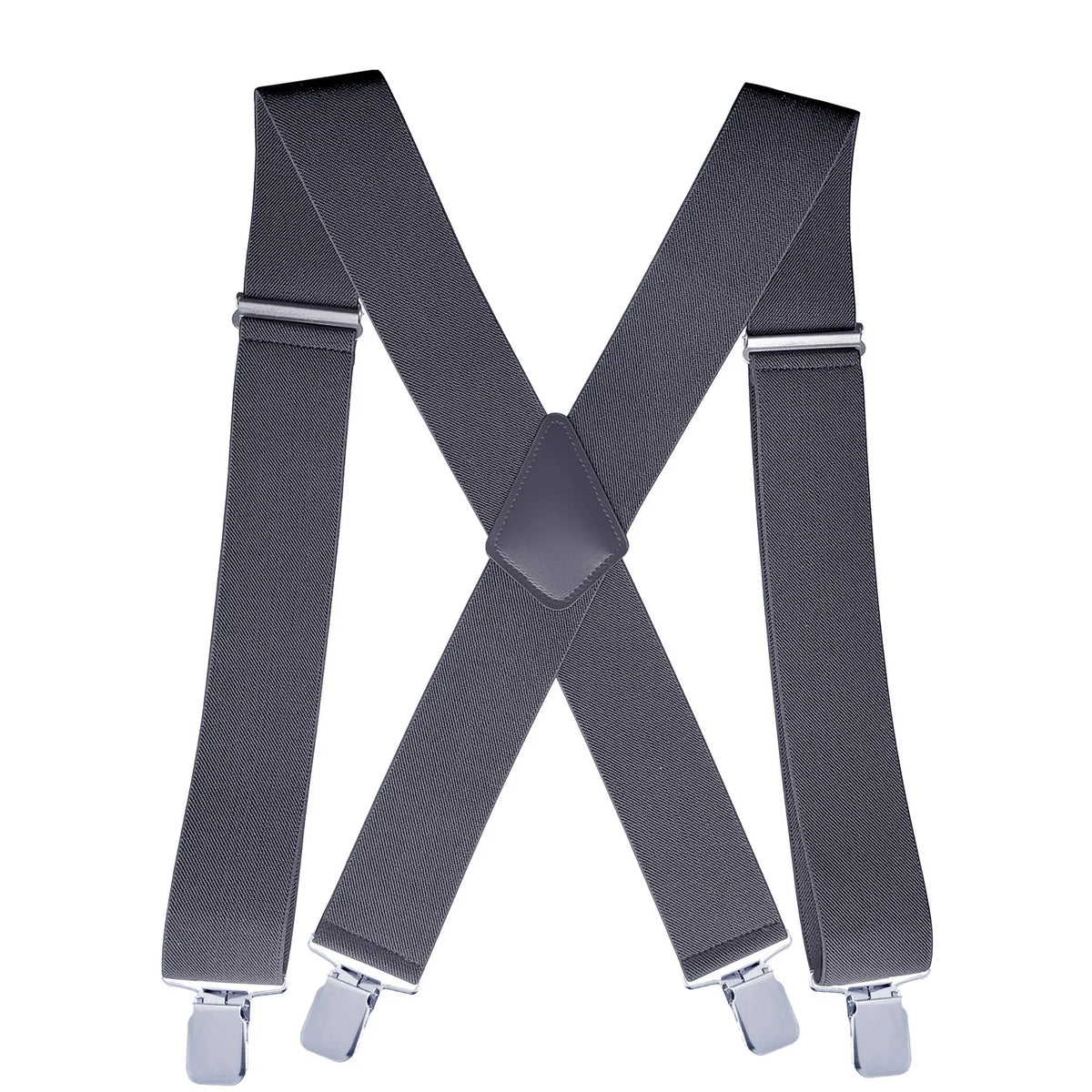 Heavy Duty Big Size Suspenders for Men Work Outdoor 2 Inch Wide X Back 4 Strong Clips Adjustable Elastic Trouser Braces Straps