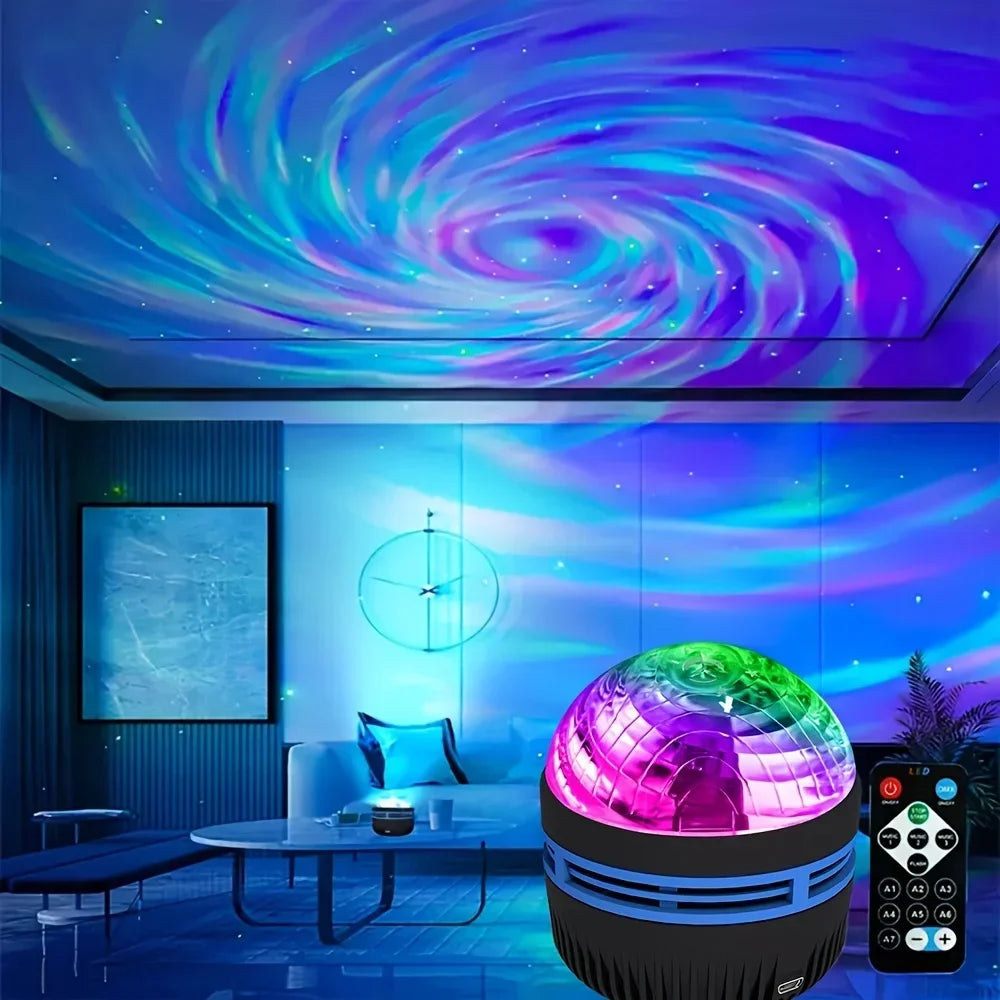 LED Galaxy Projector Light Multi-color Remote Control for Bedroom Decoration Christmas Star Projector Night Light New Year Gift