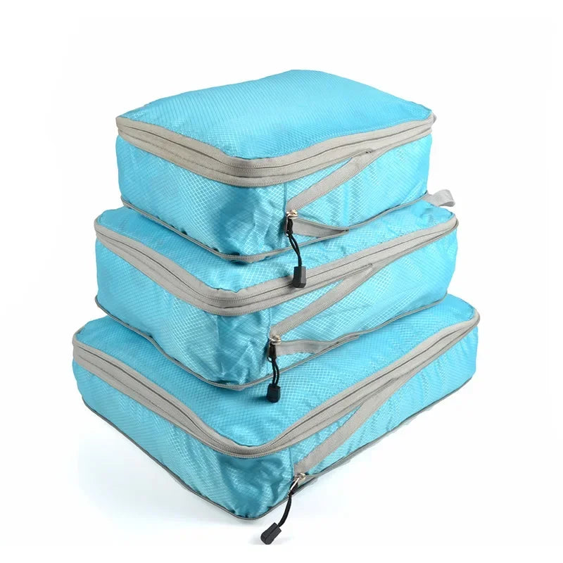 Compression Packing Cubes Travel Luggage Organizer for Carry on Luggage Large Capacity Suitcase Bags Set Waterproof Storage Bags