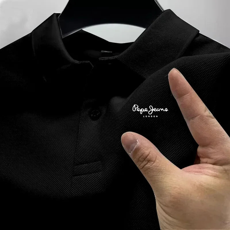 Men's Short Sleeve Polo Shirt  New Business Casual Breathable Top Fashion Summer Golf Solid Color Polos
