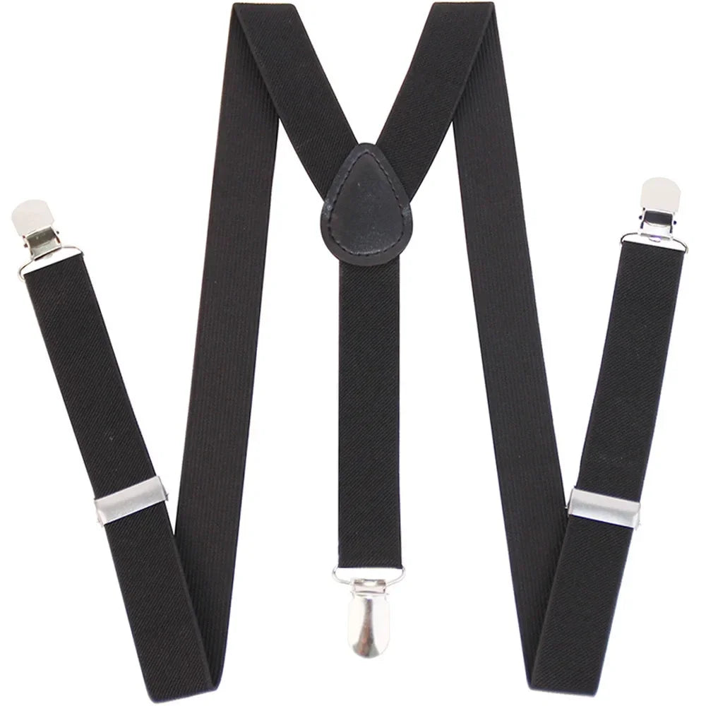 Men's Heavy Duty Suspenders High Elastic Adjustable Braces with 3 Strong Clips for Pants Holder Ideal for Wedding Wear