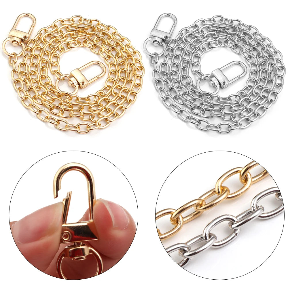 20/40/80/120cm Metal Aluminum Bag Chain Shoulder Belt Replacement Bags Strap For Women Handmade Extension Chain Bags Accessories