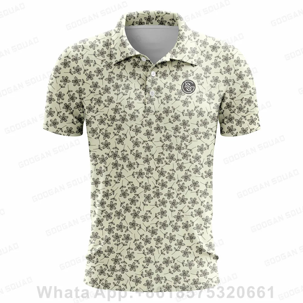 Summer Casual T-shirts Mens Short Sleeve Polo Shirts Lapel Button Work Clothing Shirts Quick Dry Tee Sports Golf T-shirt 2023