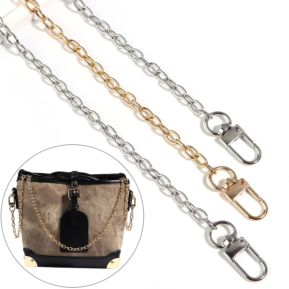 20/40/80/120cm Metal Aluminum Bag Chain Shoulder Belt Replacement Bags Strap For Women Handmade Extension Chain Bags Accessories