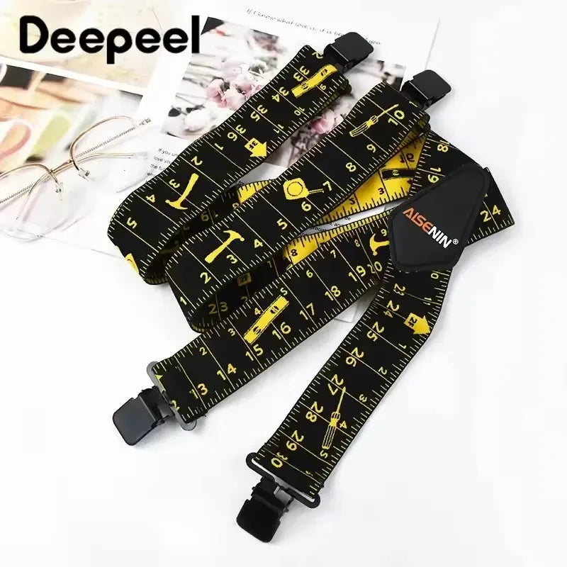 Heavy Duty Work Suspenders for Men X-Back Gripper Clasps Adjustable Strap Fully Elastic Adult Widen Men's Suspender