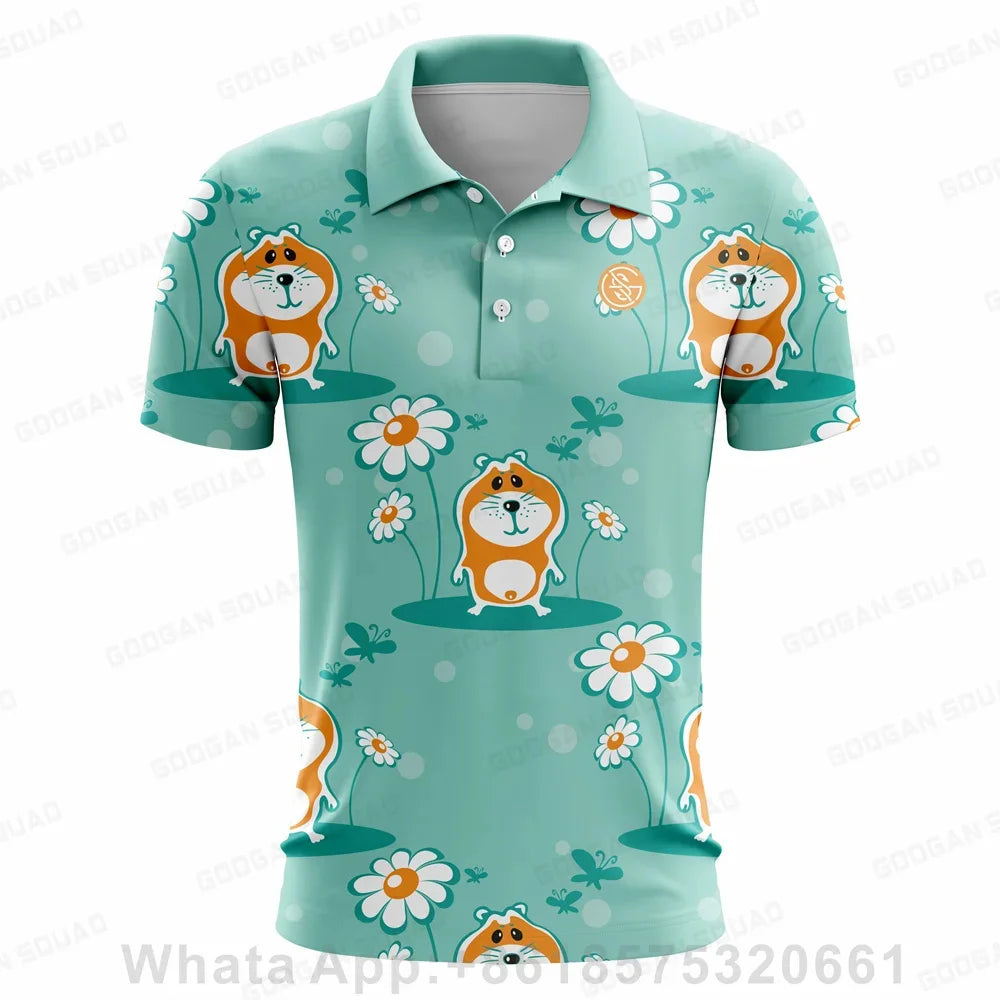 Summer Casual T-shirts Mens Short Sleeve Polo Shirts Lapel Button Work Clothing Shirts Quick Dry Tee Sports Golf T-shirt 2023