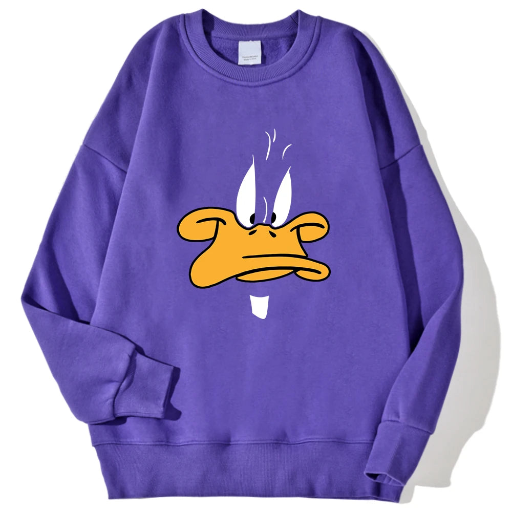Cartoon Duck Personalized Print Man Hoodies Hip Hop Autumn Warm Hoodie Casual Fashion Hoody Harajuku Big Size Unisex Pullover