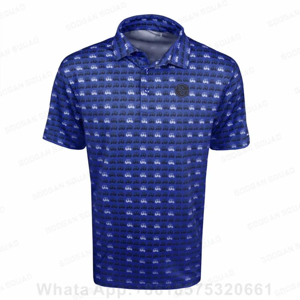 Summer Casual T-shirts Mens Short Sleeve Polo Shirts Lapel Button Work Clothing Shirts Quick Dry Tee Sports Golf T-shirt 2023
