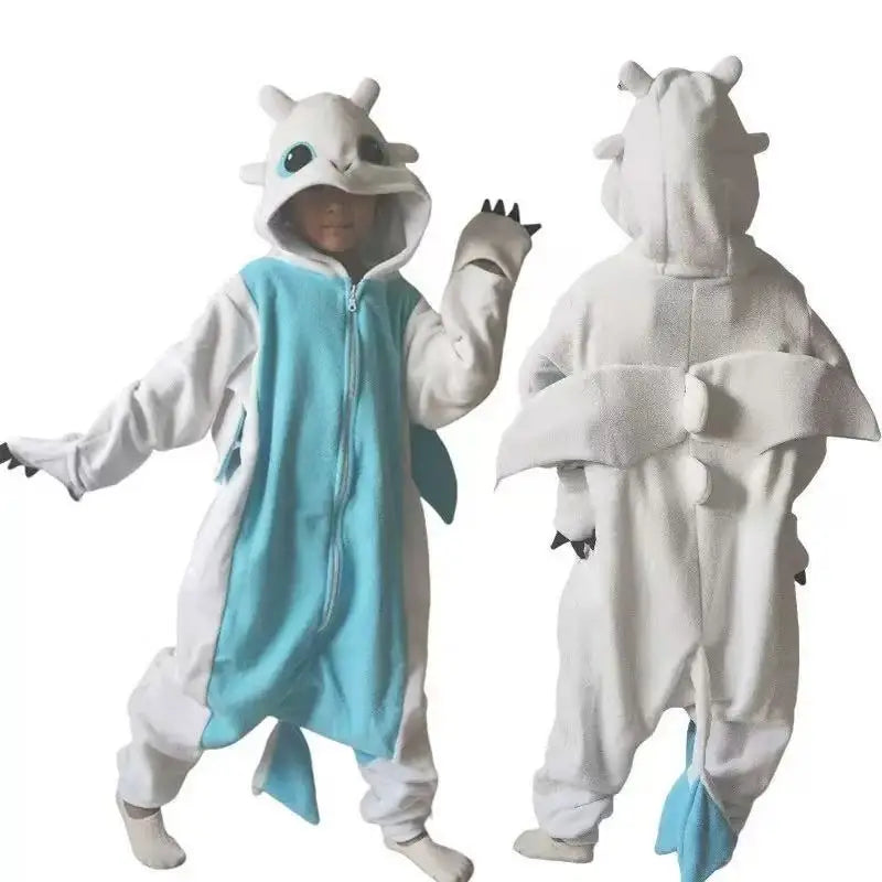 Black White Dragon Onesie Pajamas Kigurumi Unicorn Jumpsuit Animal Pijamas Christmas Halloween Cosplay Costume Cute Outfits