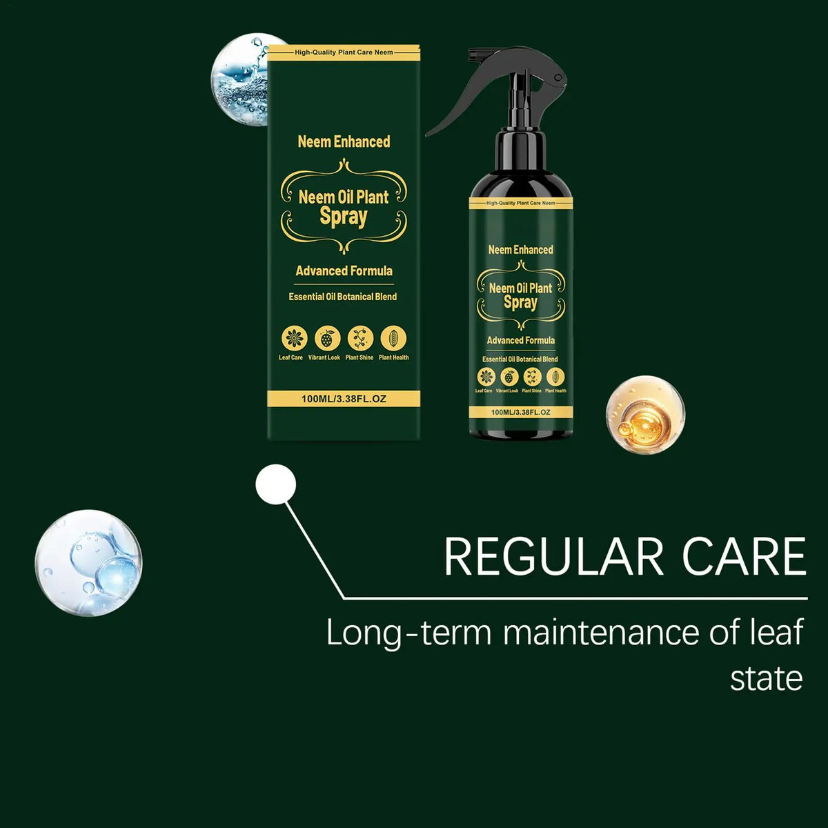 Neem Oil Plant Spray Leaf Cleaner Shine Indoor Outdoor Plants Leaf Nutrient Supplement Long Lasting Protection Plant Health Care