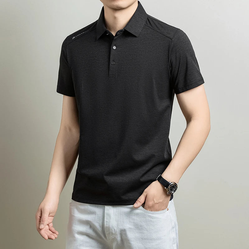 Mens Heathered Polo Shirts Short Sleeve Casual Business Golf Shirt Breathable Quick Dry Lightweight Summer Tops for Men