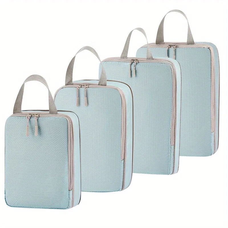 4PCS Compression Packing Cubes Set Expandable Travel Organizer Bags For Suitcase Luggage Clothing Storage Travel Accessories