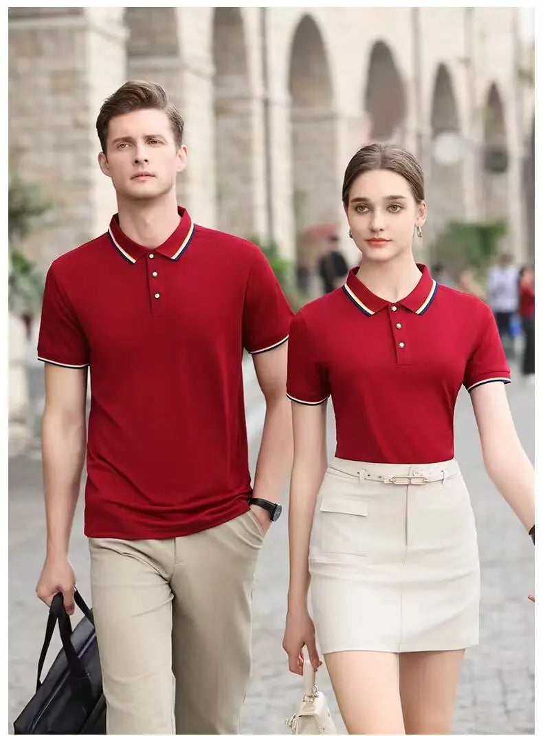 Classic Men Short Sleeve Polo Shirt 100% Mercerized Cotton Breathable Summer Golf Business Casual Athletic Tops