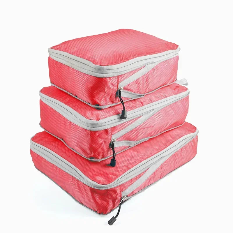 Compression Packing Cubes Travel Luggage Organizer for Carry on Luggage Large Capacity Suitcase Bags Set Waterproof Storage Bags