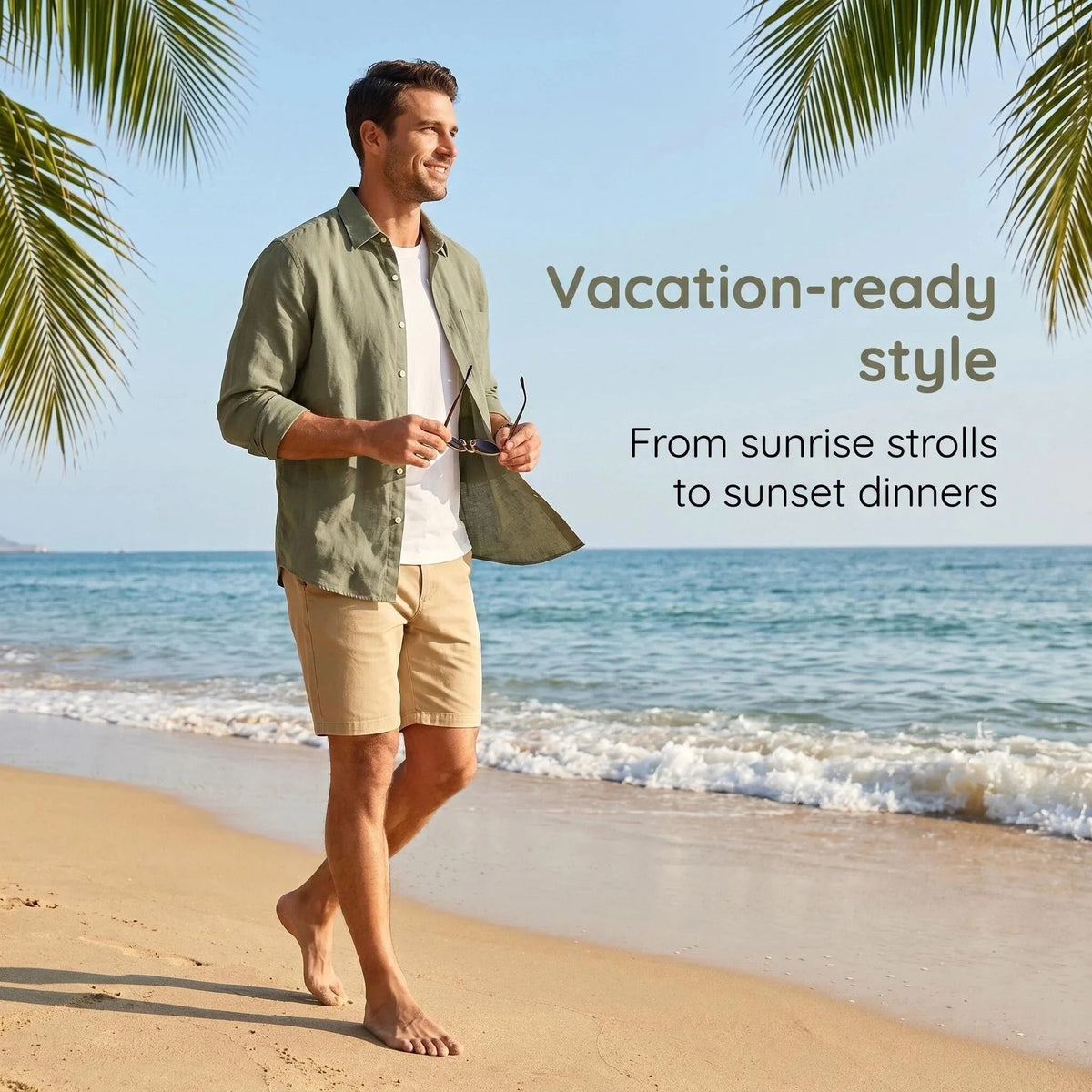 Casual Men's Loose Linen Lapel Pocket Button Casual Vacation Solid Color Long Sleeve Shirt Men's